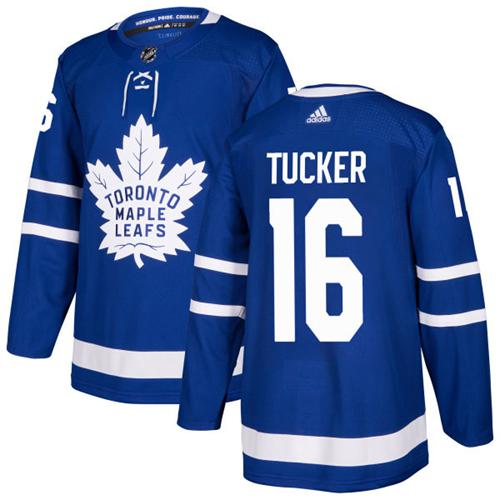 Adidas Men Toronto Maple Leafs #16 Darcy Tucker Blue Home Authentic Stitched NHL Jersey